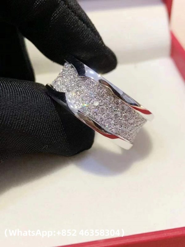 Custom Solid 18K Gold Bulgari Jewelry B.zero1 Ring Set with Pavé Diamonds on the Spiral Custom Solid 18K Gold Bulgari Jewelry B.zero1 Ring Set with Pavé Diamonds on the Spiral