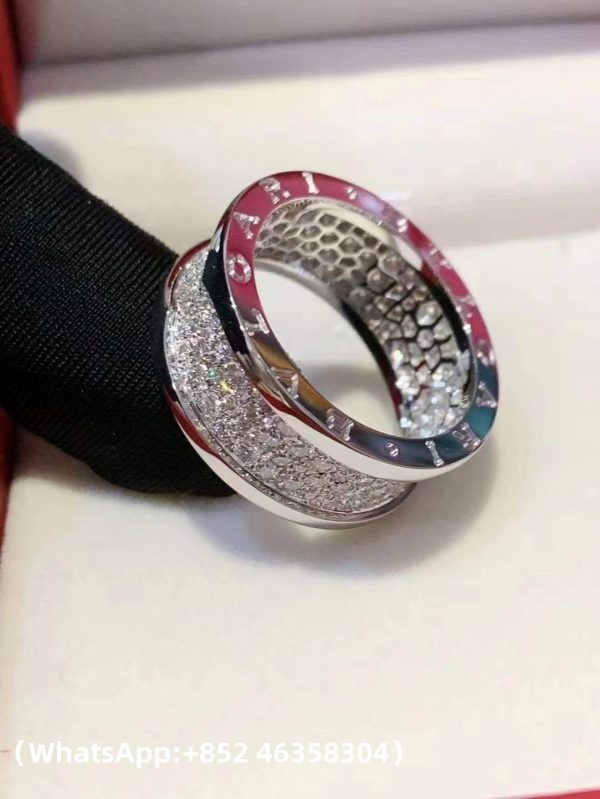 Custom Solid 18K Gold Bulgari Jewelry B.zero1 Ring Set with Pavé Diamonds on the Spiral Custom Solid 18K Gold Bulgari Jewelry B.zero1 Ring Set with Pavé Diamonds on the Spiral