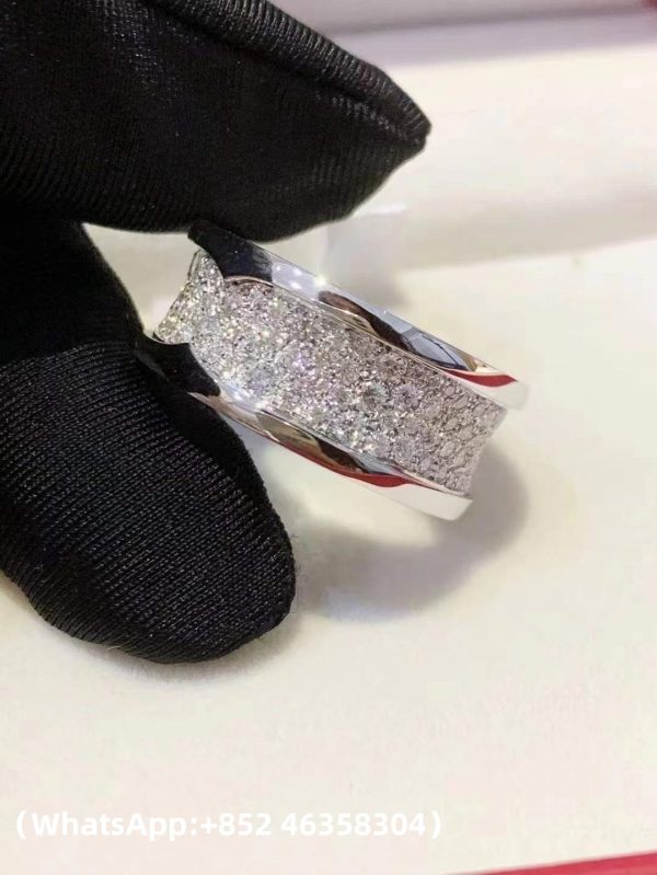 Custom Solid 18K Gold Bulgari Jewelry B.zero1 Ring Set with Pavé Diamonds on the Spiral Custom Solid 18K Gold Bulgari Jewelry B.zero1 Ring Set with Pavé Diamonds on the Spiral