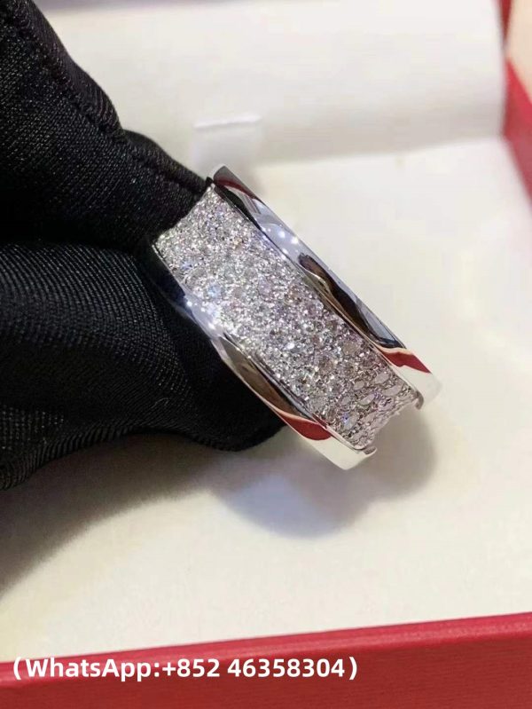 Custom Solid 18K Gold Bulgari Jewelry B.zero1 Ring Set with Pavé Diamonds on the Spiral Custom Solid 18K Gold Bulgari Jewelry B.zero1 Ring Set with Pavé Diamonds on the Spiral