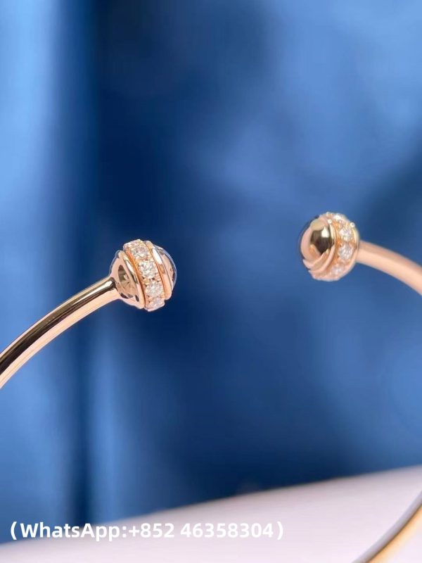 Custom Solid 18k Gold Piaget Possession Bangle Bracelet Set with 20 Brilliant-Cut Diamonds Custom Solid 18k Gold Piaget Possession Bangle Bracelet Set with 20 Brilliant-Cut Diamonds