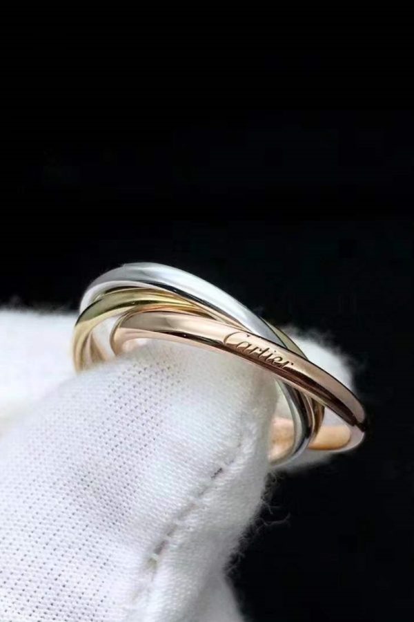 Custom Solid 18k Gold Cartier Jewelry Trinity Ring