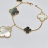 Custom Solid 18k Gold Van Cleef & Arpels Jewelry Magic Alhambra Bracelet