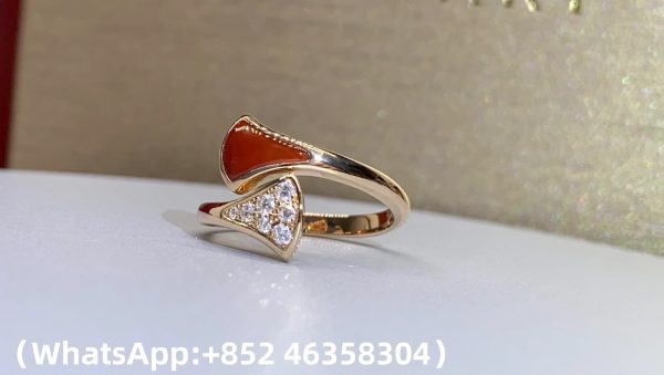 Custom Bvlgari Divas' Dream Ring Set with Carnelian Element and Pavé Diamonds Custom Bvlgari Divas' Dream Ring Set with Carnelian Element and Pavé Diamonds