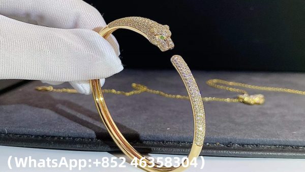 Custom Solid 18k Gold Cartier Jewelry Panthère de Cartier Bracelet