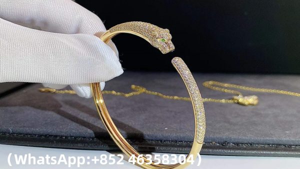 Custom Solid 18k Gold Cartier Jewelry Panthère de Cartier Bracelet