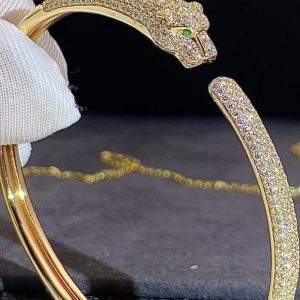 Custom Solid 18k Gold Cartier Jewelry Panthère de Cartier Bracelet