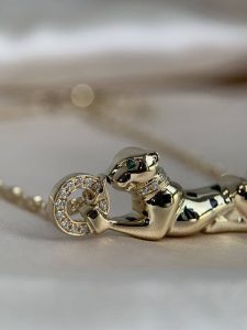 Custom Solid 18k Gold Cartier Jewelry Panthère de Cartier Pendant