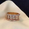 Custom Solid 18k Gold Bulgari Jewelry B.Zero1 Rock Four-Band Ring with Studded Spiral and Pavé Diamonds on the Edges