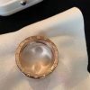 Custom Solid 18k Gold Bulgari Jewelry B.Zero1 Rock Four-Band Ring with Studded Spiral and Pavé Diamonds on the Edges