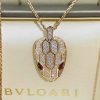 微信图片_2025-11-01_144827_223 (1) Custom Solid 18k Gold Bulgari Jewelry Serpenti Pendant Necklace Set with Rubellite Eyes and Pavé Diamonds on the Chain and Head