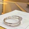 Custom Solid 18k Gold Cartier Jewelry Juste un Clou 2 Rows Nail Bracelet in 18K White Gold and Pave Diamonds
