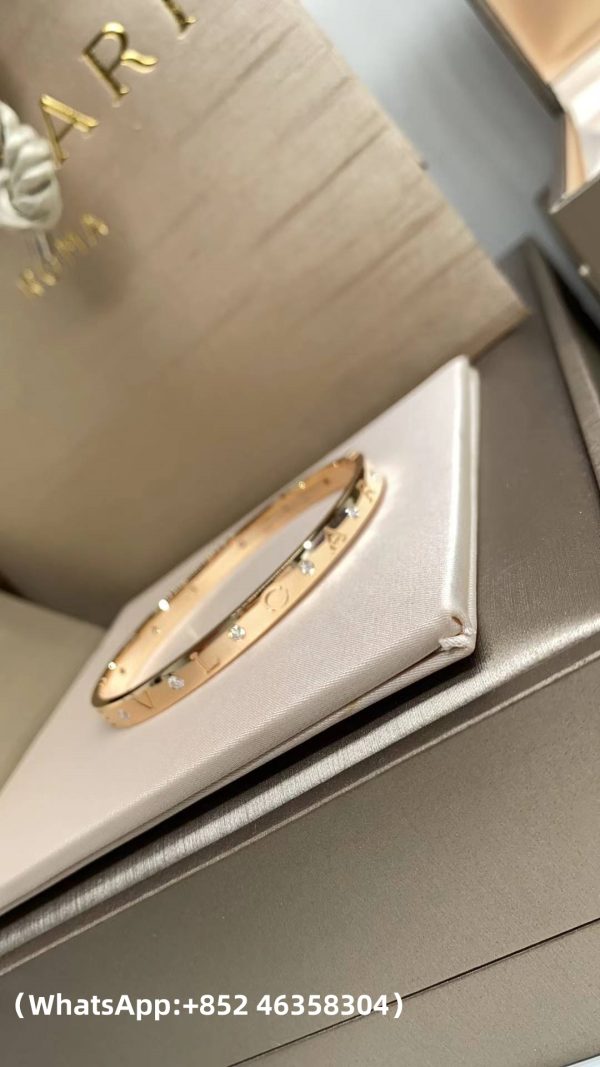 Custom Solid 18k Gold Bulgari Jewelry B.zero1 Essential Bangle Bracelet set with Diamonds