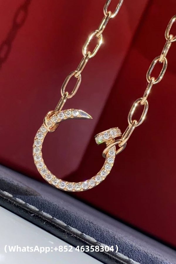 Custom Solid 18k Gold Cartier Juste un Clou Necklace Paved