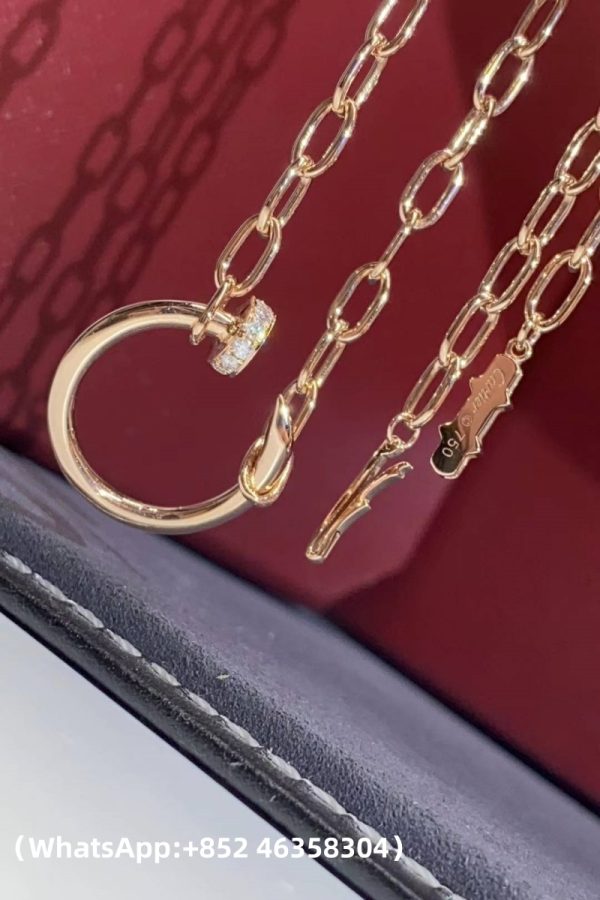 Custom Solid 18k Gold Cartier Juste un Clou Necklace Paved