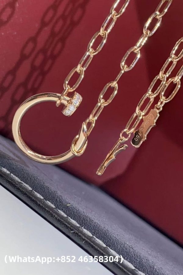 Custom Solid 18k Gold Cartier Juste un Clou Necklace Paved