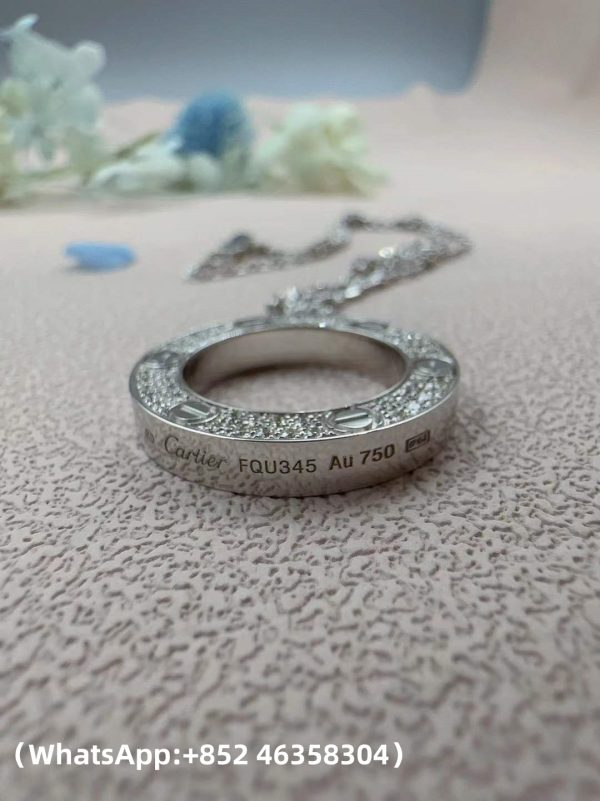 Custom Solid 18k Gold Cartier Jewelry LOVE Pendant Paved Diamonds