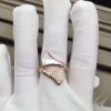 Custom Solid 18k Gold Bulgari Jewelry Divas' Dream Small Contraire Ring Set with Mother of Pearl and Pavé Diamonds