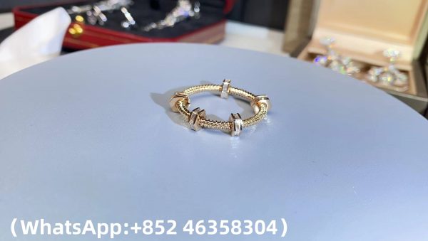 Custom Solid 18k Gold Cartier Jewelry Ecrou de Cartier Ring Diamonds
