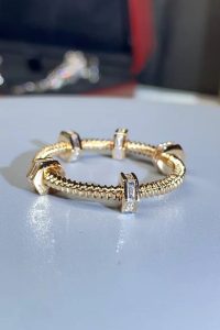 Custom Solid 18k Gold Cartier Jewelry Ecrou de Cartier Ring Diamonds