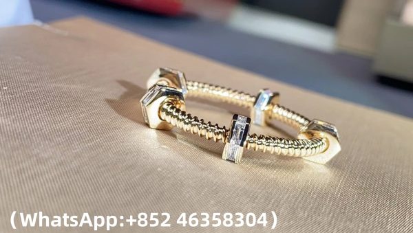 Custom Solid 18k Gold Cartier Jewelry Ecrou de Cartier Ring Diamonds