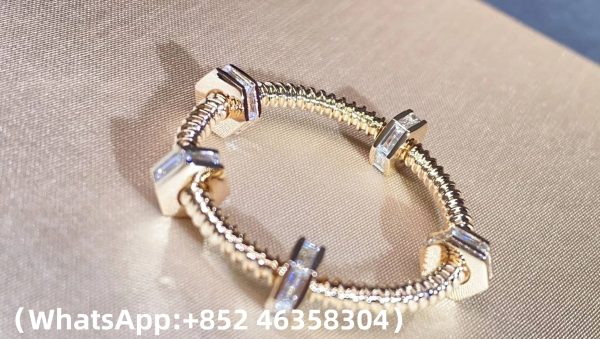 Custom Solid 18k Gold Cartier Jewelry Ecrou de Cartier Ring Diamonds