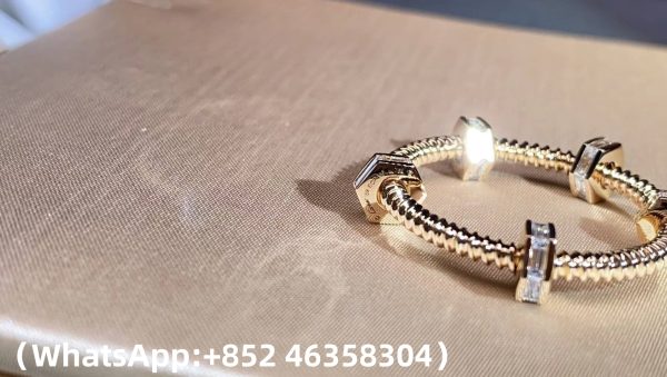 Custom Solid 18k Gold Cartier Jewelry Ecrou de Cartier Ring Diamonds