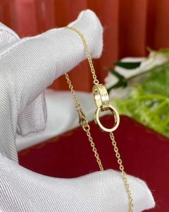 Custom Solid 18k Gold Cartier Jewelry LOVE Bracelet On Chain