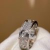 Custom Solid 18K Gold Cartier Jewelry LOVE Ring Classic Model Paved 6 Diamonds