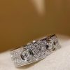 Custom Solid 18K Gold Cartier Jewelry LOVE Ring Classic Model Paved 6 Diamonds