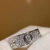 Custom Solid 18K Gold Cartier Jewelry LOVE Ring Classic Model Paved 6 Diamonds
