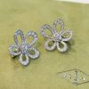 Custom Solid 18K Gold Van Cleef & Arpels Jewelry Flowerlace Earrings 18K White gold Diamond