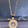 Custom Solid 18k Gold Chopard Jewelry Happy Diamonds Icons Pendant, Ethical Rose Gold, Diamonds