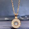Custom Solid 18k Gold Chopard Jewelry Happy Diamonds Icons Pendant, Ethical Rose Gold, Diamonds