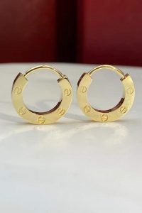 Custom Solid 18k Gold Cartier Jewelry LOVE Single Hoop Earring