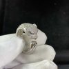 Custom Solid 18k Gold Cartier Jewelry Panthère de Cartier Ring Small Model Half-Paved