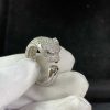Custom Solid 18k Gold Cartier Jewelry Panthère de Cartier Ring Small Model Half-Paved