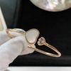 Custom Solid 18k Gold Chopard Jewelry Happy Hearts Bangle Ethical Rose Gold Diamond Mother-Of-Pearl