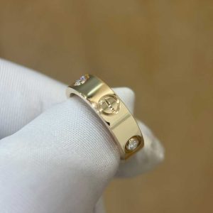 Custom Solid 18k Gold Cartier Jewelry LOVE Ring Classic Model 3 Diamonds Custom Solid 18k Gold Cartier Jewelry LOVE Ring Classic Model 3 Diamonds