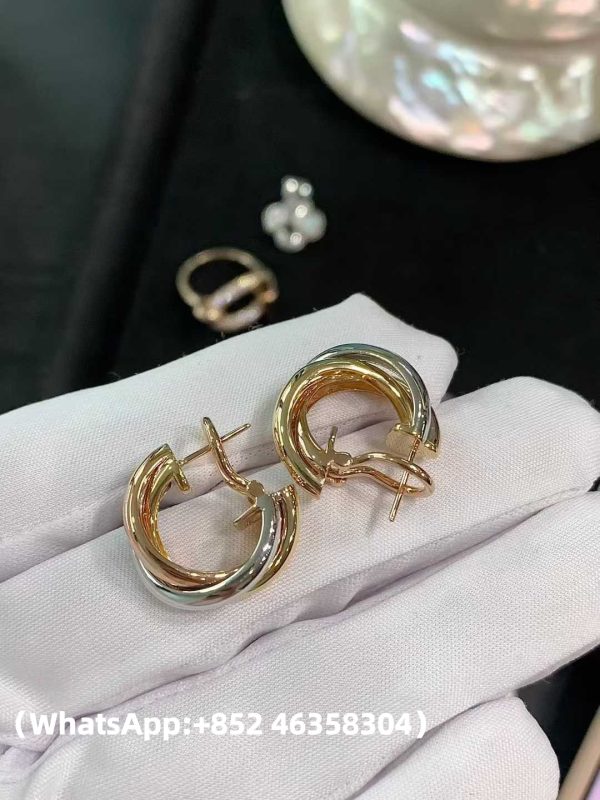 Custom Solid 18k Gold Cartier Trinity Earrings Custom Solid 18k Gold Cartier Trinity Earrings