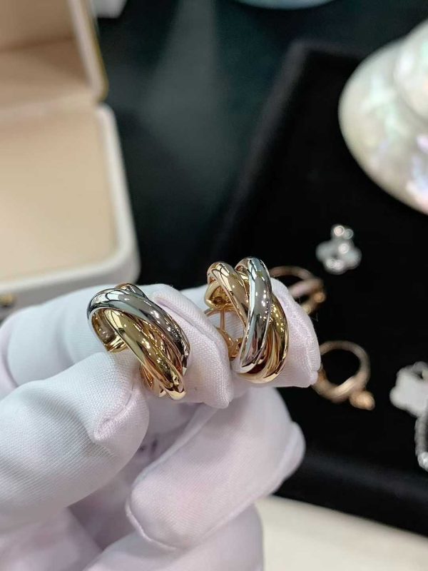 Custom Solid 18k Gold Cartier Trinity Earrings Custom Solid 18k Gold Cartier Trinity Earrings
