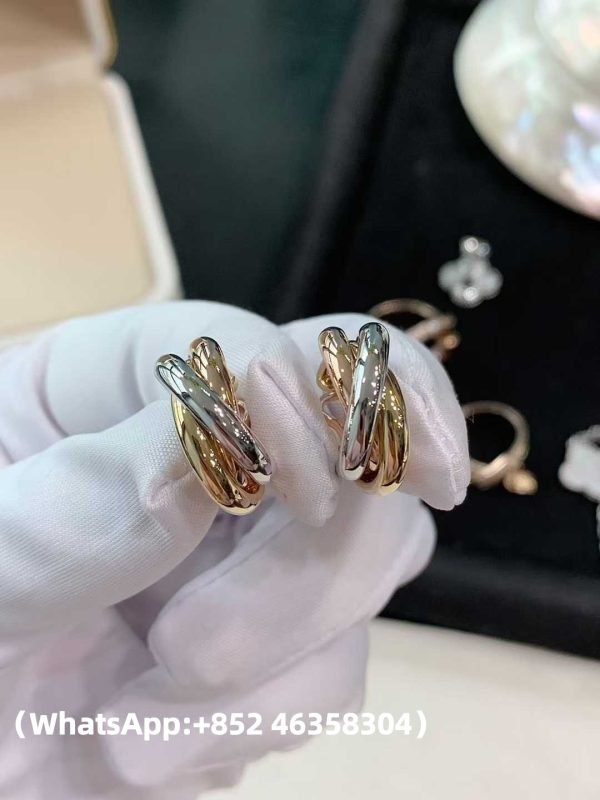 Custom Solid 18k Gold Cartier Trinity Earrings Custom Solid 18k Gold Cartier Trinity Earrings