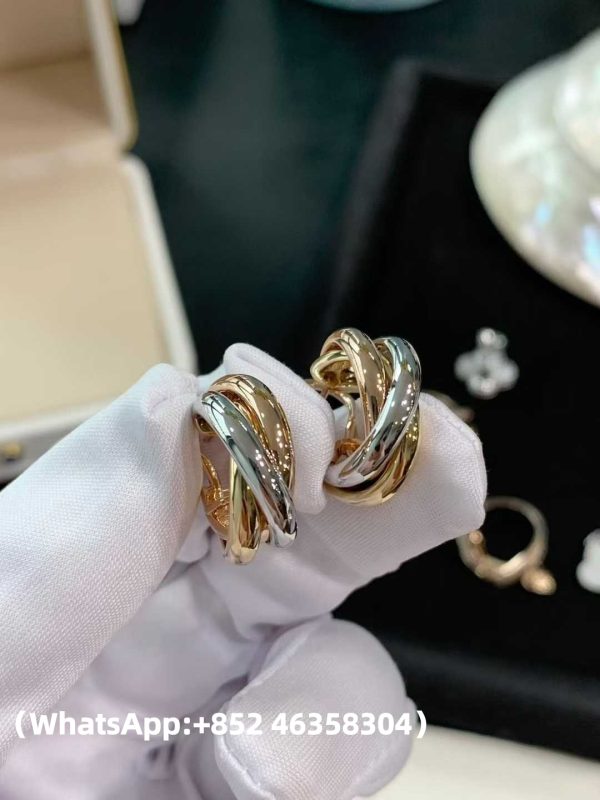 Custom Solid 18k Gold Cartier Trinity Earrings Custom Solid 18k Gold Cartier Trinity Earrings