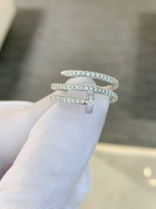 Custom Solid 18k Gold Cartier Jewelry Juste un Clou Ring Double Half-Paved