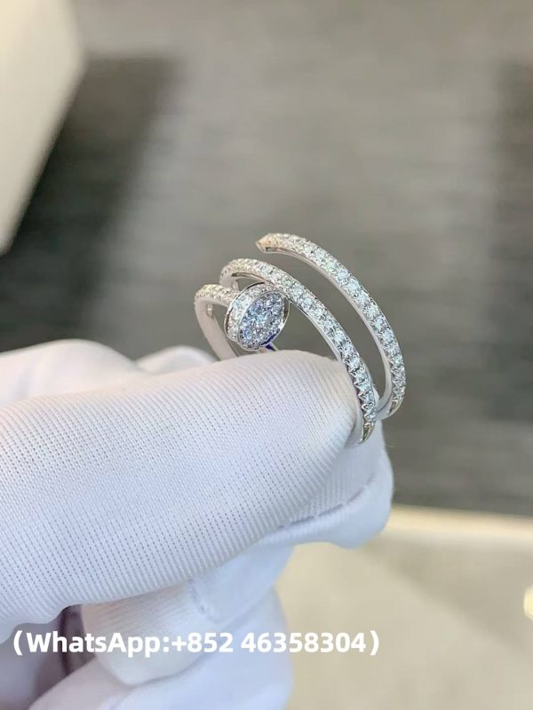 Custom Solid 18k Gold Cartier Jewelry Juste un Clou Ring Double Half-Paved