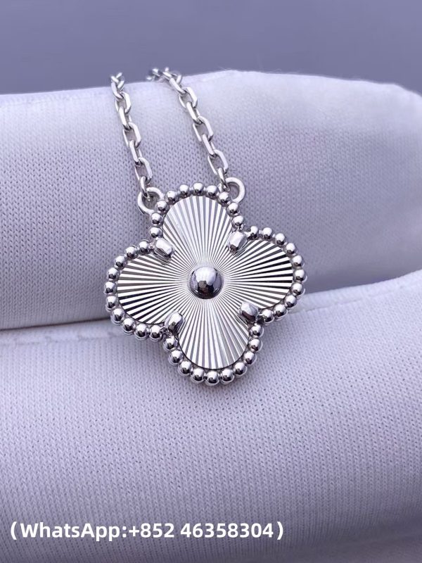 Custom Solid 18K Gold Van Cleef & Arpels Vintage Alhambra Pendant