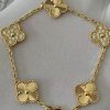 Custom Solid 18k Gold Van Cleef & Arpels Vintage Alhambra Bracelet