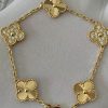 Custom Solid 18k Gold Van Cleef & Arpels Vintage Alhambra Bracelet