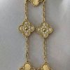 Custom Solid 18k Gold Van Cleef & Arpels Vintage Alhambra Bracelet