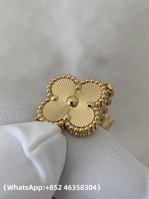 Custom Solid 18k Gold Van Cleef & Arpels Vintage Alhambra Bracelet